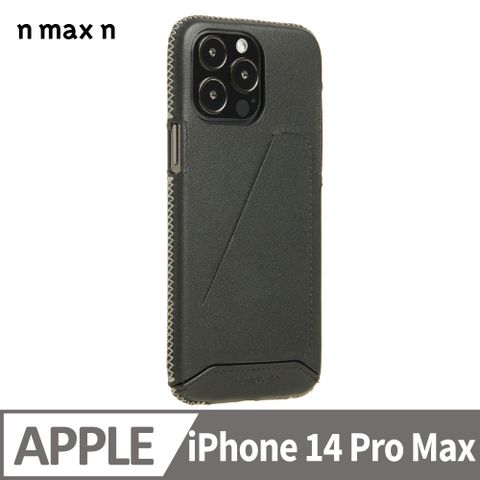 【n max n 台灣設計品牌】iPhone14 Pro Max 經典系列全包覆手機皮套-碳黑