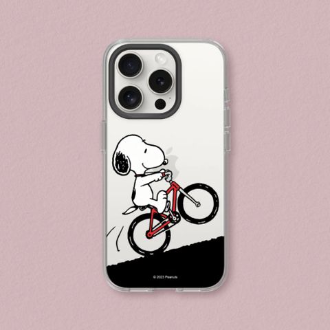 【犀牛盾】iPhone 14系列Clear透明防摔手機殼∣Snoopy史努比系列-騎腳踏車