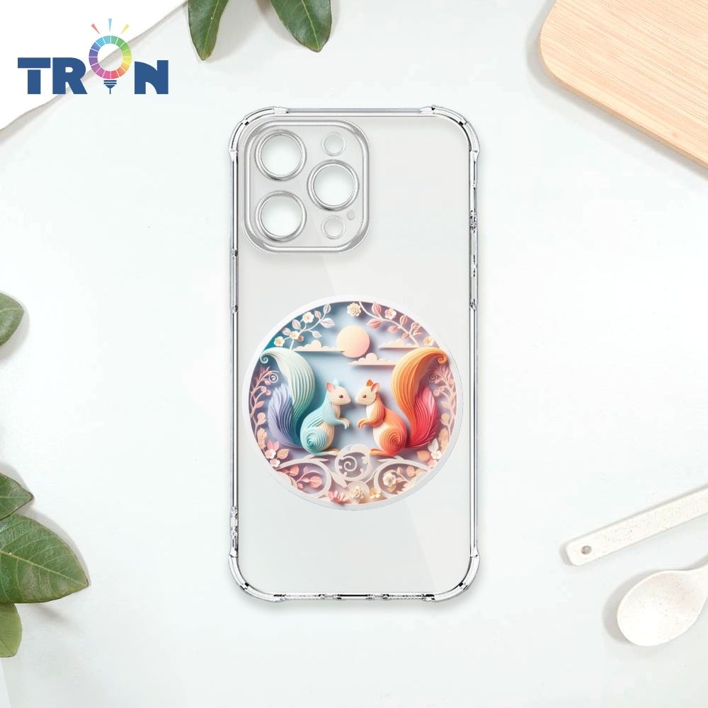  TRON IPhone 14 PRO MAX 可愛紙雕松鼠 四角防摔殼 手機殼