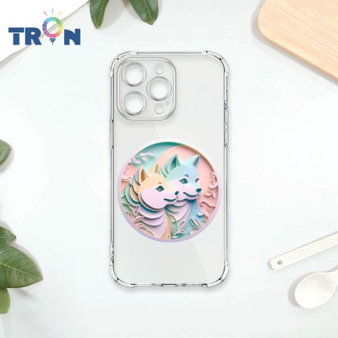 TRON IPhone 14 PRO MAX 可愛紙雕柴犬 四角防摔殼 手機殼