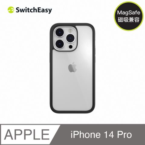 SwitchEasy 魚骨牌 iPhone 14 Pro 6.1吋 AERO Plus 極輕薄軍規防摔手機殼,透明黑