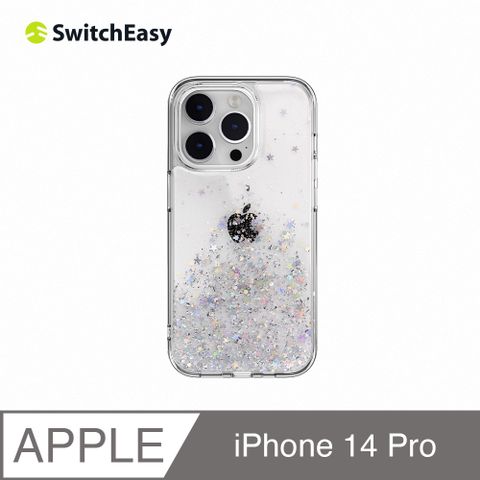 SwitchEasy 魚骨牌 iPhone 14 Pro 6.1吋 Starfield 立體星砂防摔手機保護殼,透明