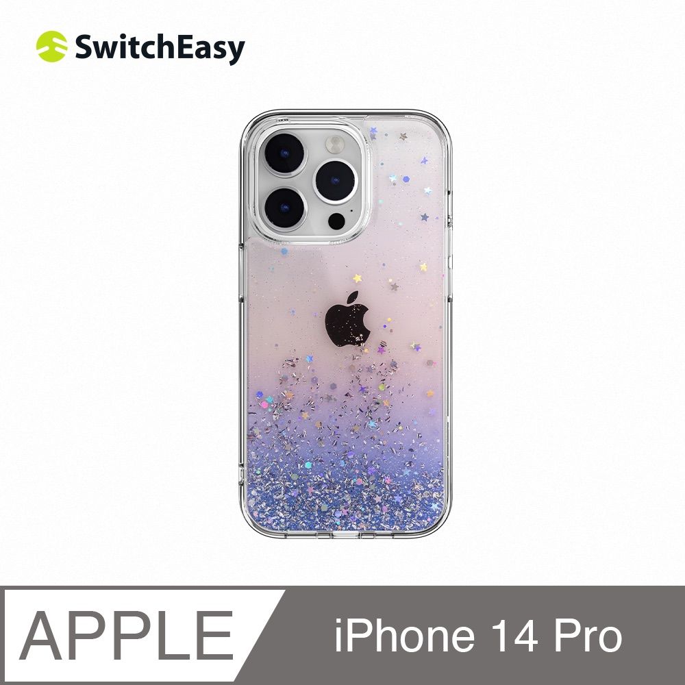 SwitchEasy 魚骨牌 iPhone 14 Pro 6.1吋 Starfield 立體星砂防摔手機保護殼,夜幕