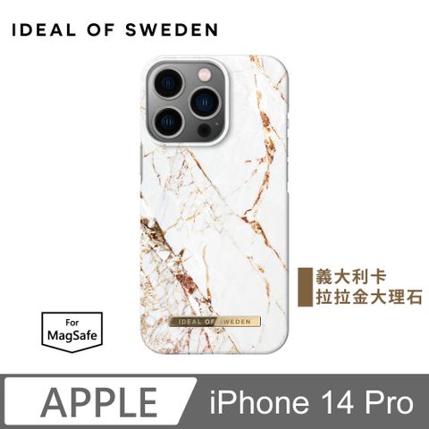 iDeal Of Sweden iPhone 14 Pro 北歐時尚瑞典磁吸手機殼-義大利卡拉拉金大理石(支援MagSafe)