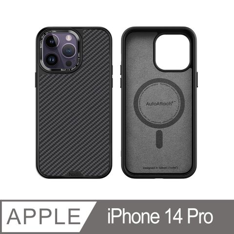 hoda iPhone 14 Pro 6.1吋 MagSafe 幻石軍規防摔保護殼-凱芙拉纖維