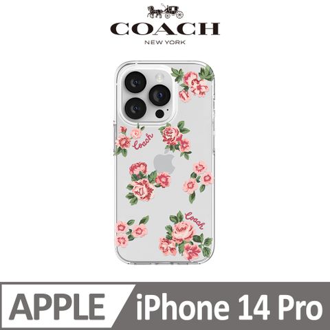 COACH 蔻馳 iPhone 14 Pro 精品手機防摔保護殼 龐克玫瑰