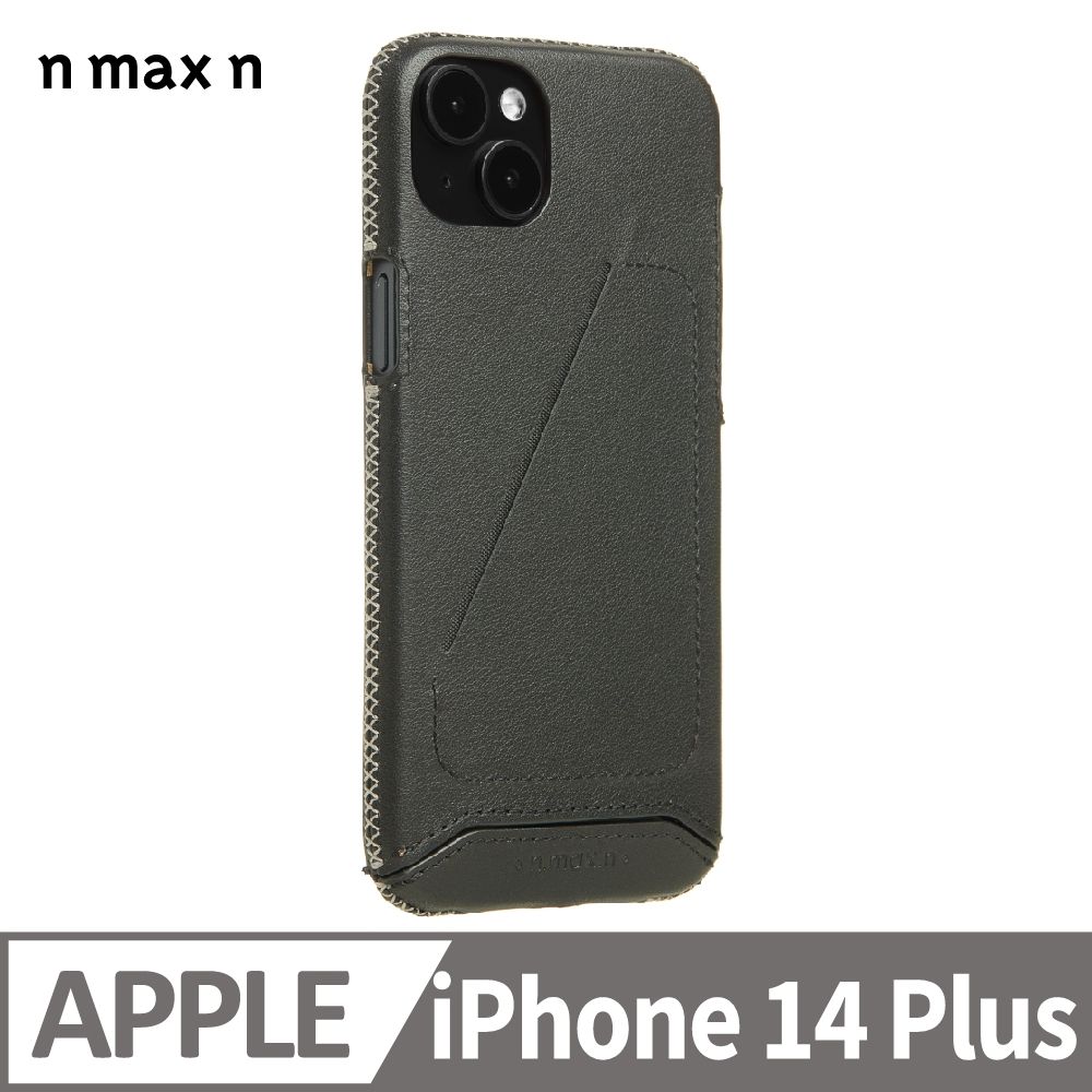  【n max n 台灣設計品牌】iPhone14 Plus 經典系列全包覆手機皮套-碳黑