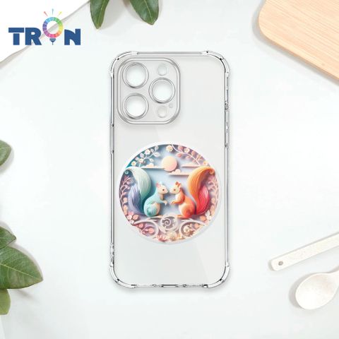 TRON IPhone 14 PRO 可愛紙雕松鼠 四角防摔殼 手機殼