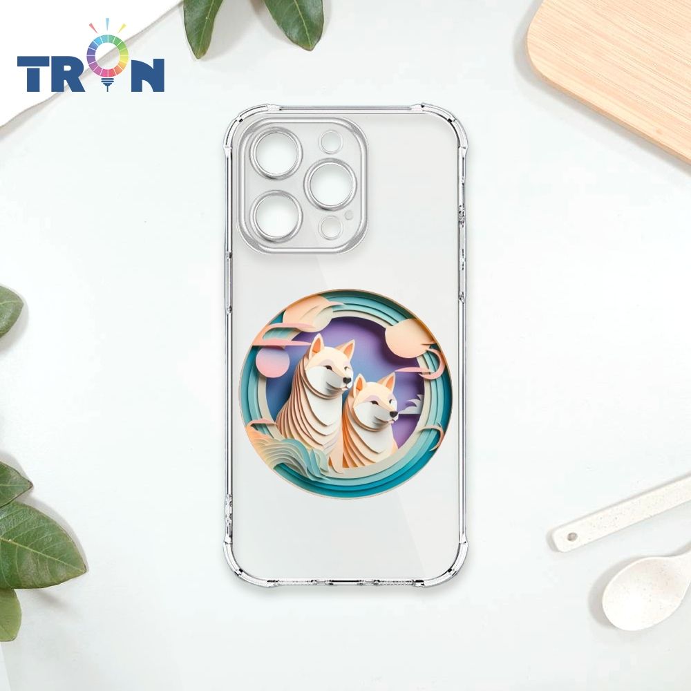  TRON IPhone 14 PRO 可愛紙雕柴犬 四角防摔殼 手機殼