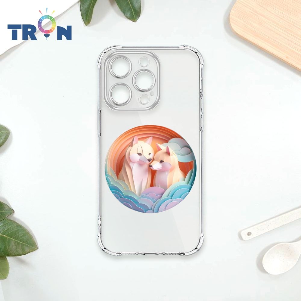  TRON IPhone 14 PRO 可愛紙雕柴犬 四角防摔殼 手機殼