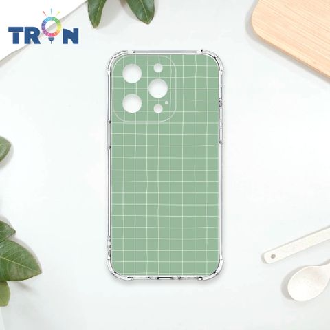 TRON IPhone 14 PRO 手繪簡約方格紋A款 四角防摔殼 手機殼