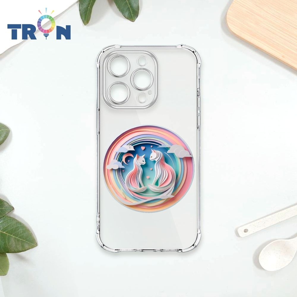  TRON IPhone 14 PRO 可愛紙雕貓咪 四角防摔殼 手機殼