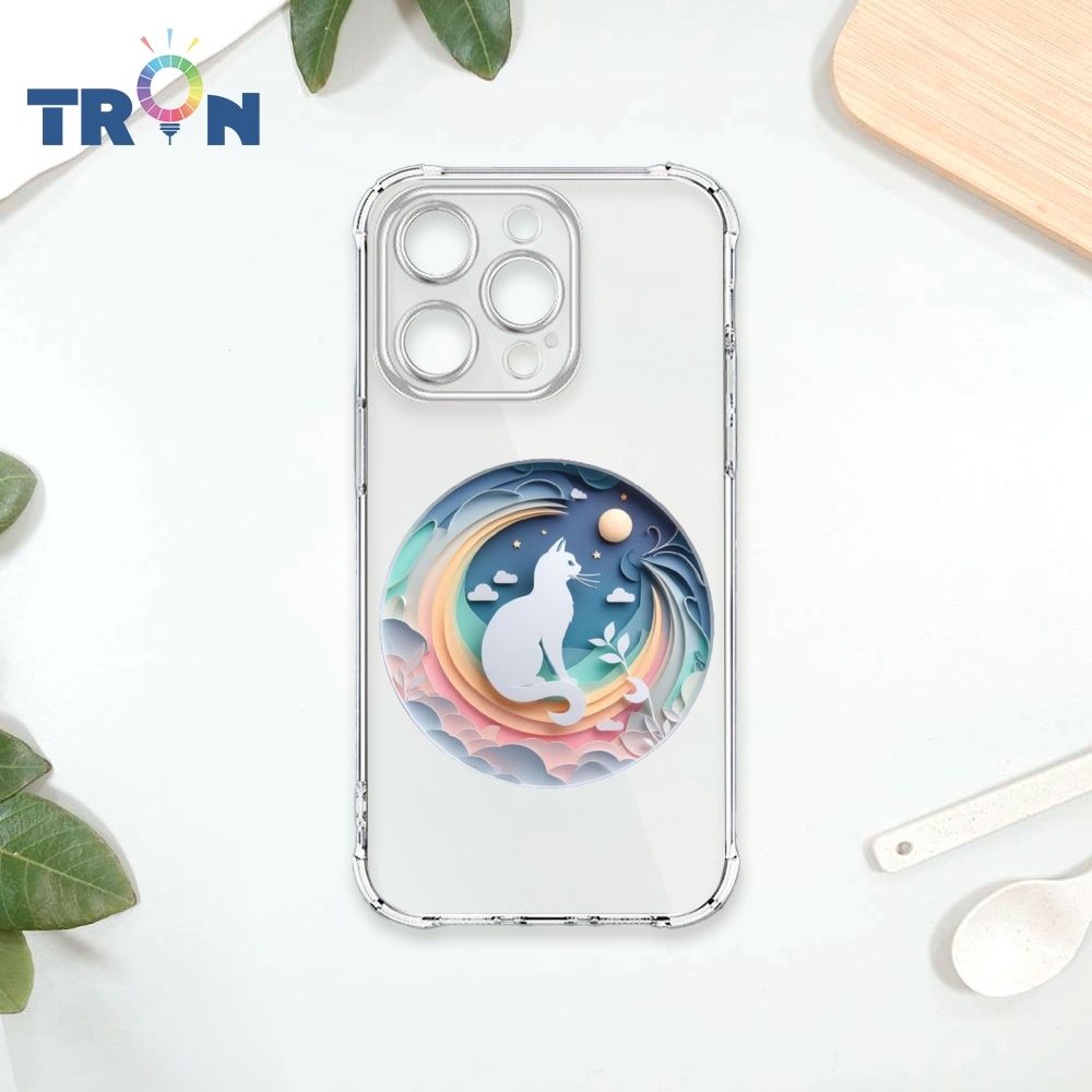  TRON IPhone 14 PRO 可愛紙雕貓咪 四角防摔殼 手機殼