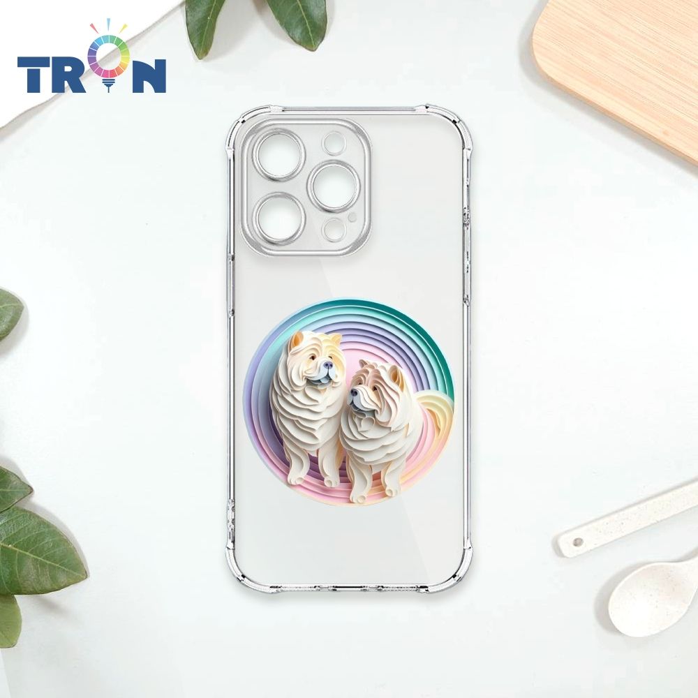  TRON IPhone 14 PRO 可愛紙雕鬆獅犬 四角防摔殼 手機殼