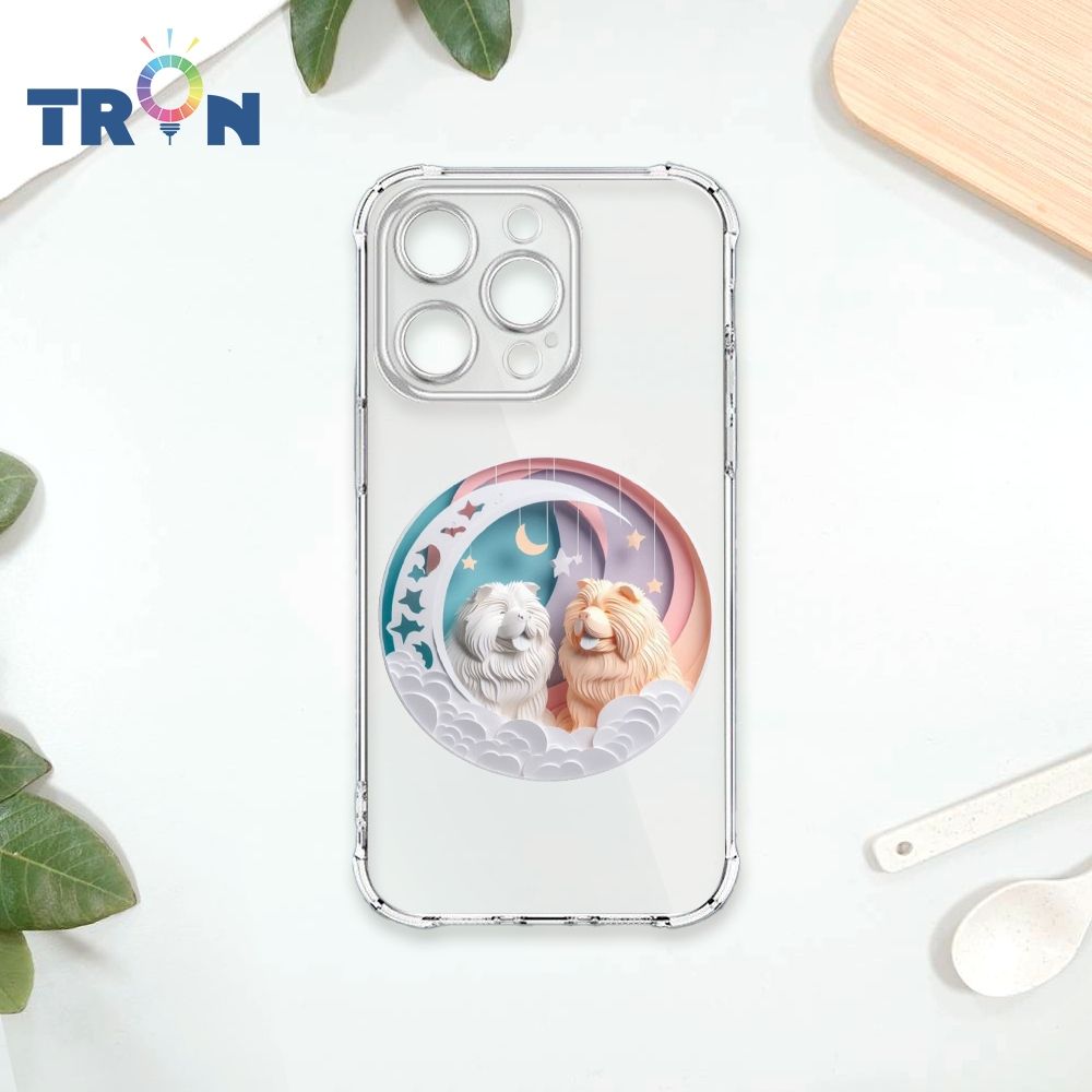  TRON IPhone 14 PRO 可愛紙雕鬆獅犬 四角防摔殼 手機殼