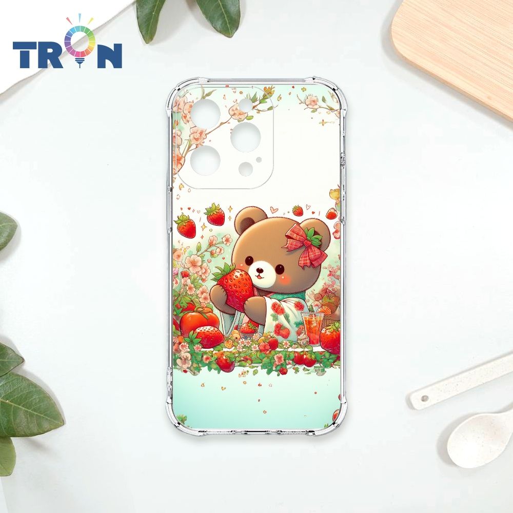  TRON IPhone 14 PRO 可愛草莓熊系列 四角防摔殼 手機殼