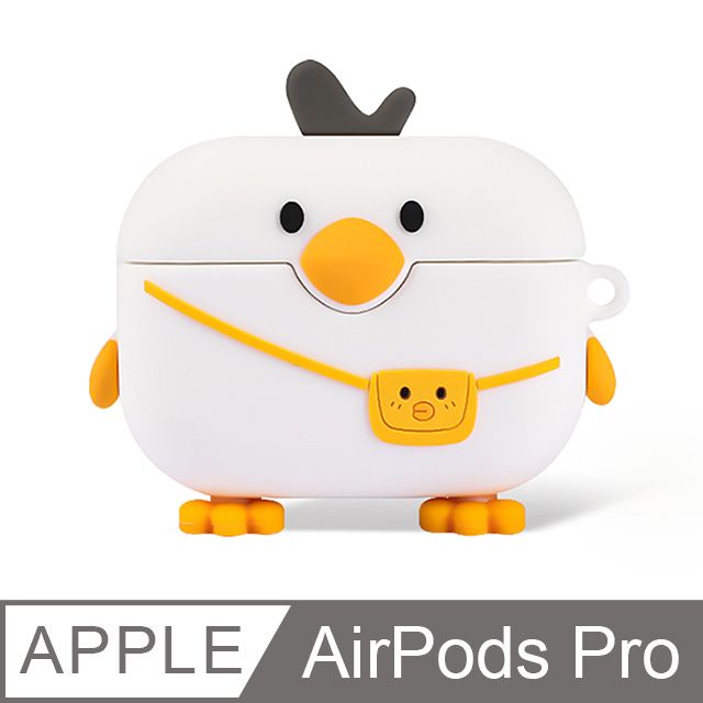 Timo AirPods Pro /AirPods Pro 2 通用 呆萌背包鴨立體造型矽膠保護套