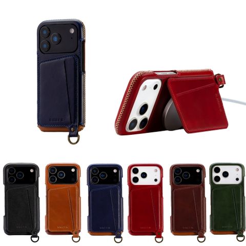 iPhone 17 Pro Max 經典系列-磁吸站立卡袋手機皮套(支援磁吸式充電MagSafe)-六色任選