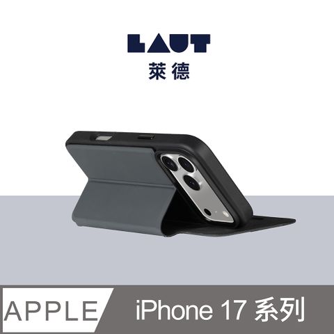 LAUT 萊德 iPhone 17/Air/Pro/Pro Max 磁吸可拆翻蓋式保護殼-黑色