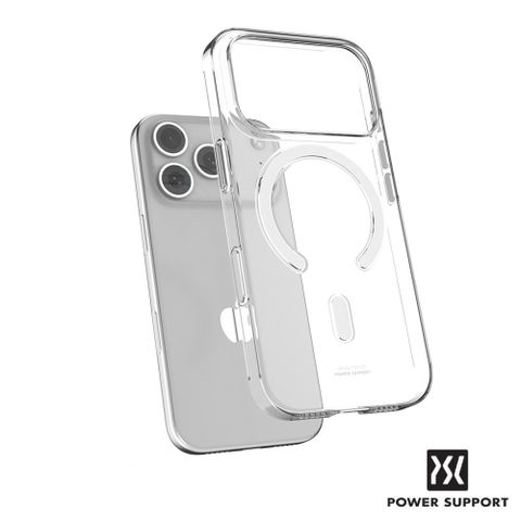 POWER SUPPORT Air Jacket Mag iPhone 17全系列專用 輕量晶透MagSafe兼容手機殼(傳導按鍵款)-全透明款