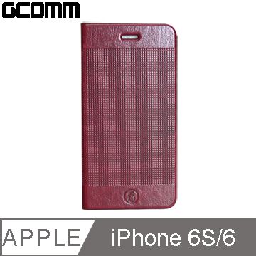 GCOMM 結帳折 iPhone 6S/6 Embossed Dots 時尚圓點超纖皮套 美酒紅