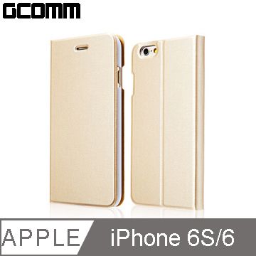 GCOMM iPhone 6S/6 Metalic Texture 金屬質感拉絲紋超纖皮套 香檳金