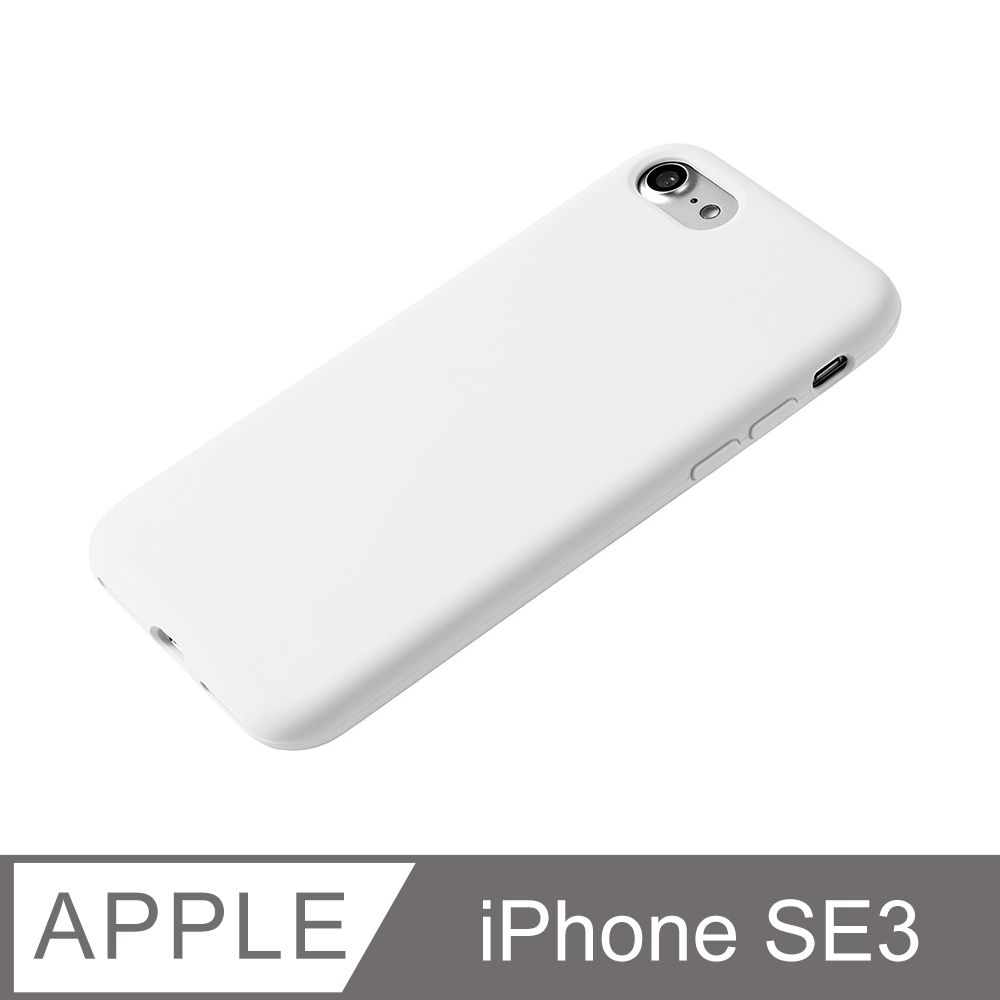  【經典液態殼 I 春櫻系列】iPhone SE3 手機殼 SE3 保護殼 矽膠殼 軟殼 (白)