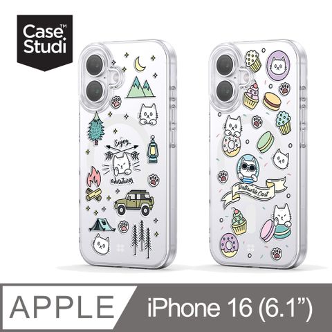 Case Studi iPhone 16 6.1吋Cast Magsafe 貓咪系列透明磁吸保護殼