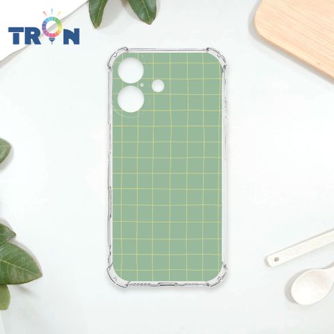 TRON iPhone 16 手繪簡約方格紋B款 四角防摔殼 手機殼