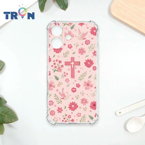 TRON iPhone 16 十字架粉色花朵 四角防摔殼 手機殼