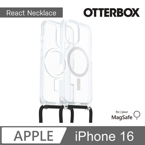 OTTERBOX iPhone 16 6.1吋 ReactNecklace 簡約掛繩輕透防摔殼-透(支援MagSafe)