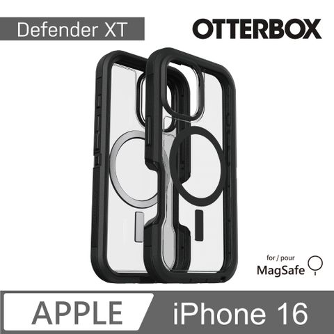 OTTERBOX iPhone 16 6.1吋 Defender XT 防禦者系列保護殼-黑透(支援MagSafe)