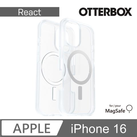 【OtterBox】iPhone 16 6.1吋 React 輕透防摔殼-透明(支援MagSafe)