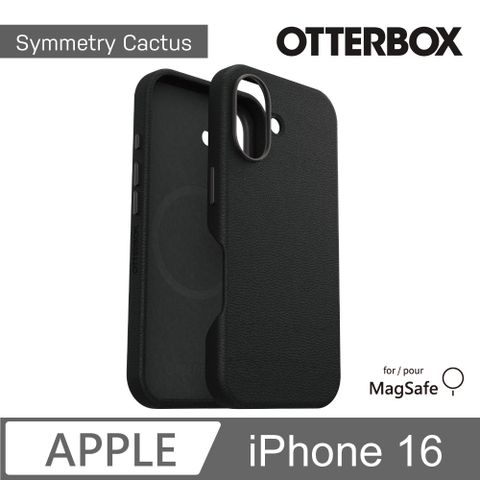 OTTERBOX iPhone 16 6.1吋 Symmetry Cactus 炫彩仙人掌皮革保護殼-黑(支援MagSafe)