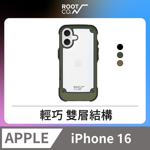 ROOT CO. iPhone 16 透明背板防摔手機殼 - 共三色