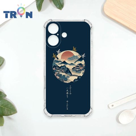 TRON IPhone 16 圓形復古山水畫系列 四角防摔殼 手機殼