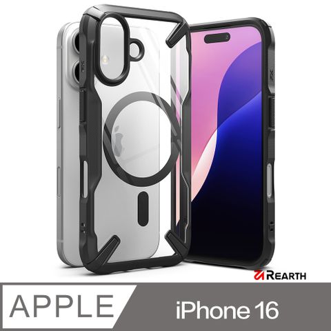 Rearth Apple iPhone 16 (Ringke FXM) 磁吸式保護殼(黑)