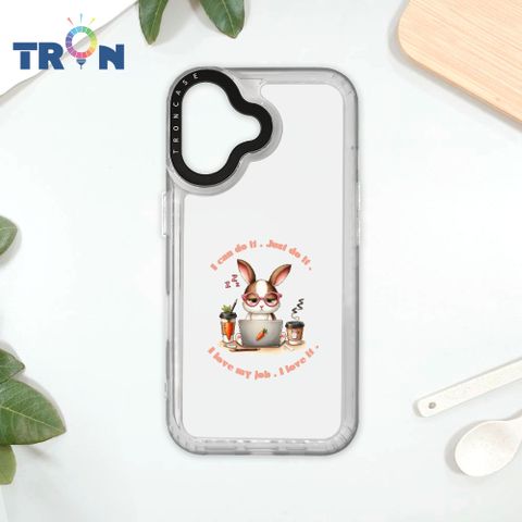 TRON iPhone 16 小動物不想上班單圖 太空殼 透黑款 手機殼