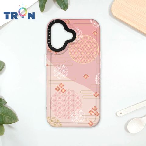 TRON iPhone 16 日系和風圓點散花系列 太空殼 透白款 手機殼