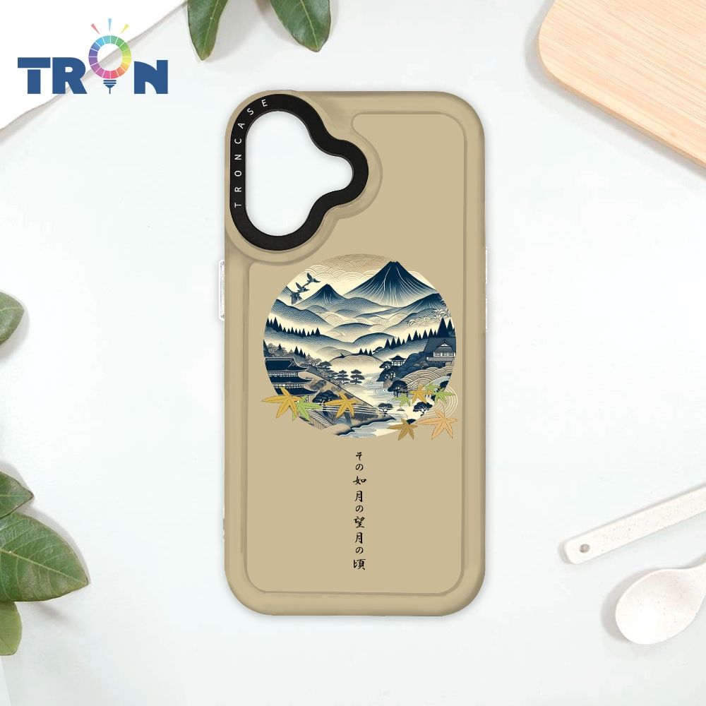  TRON iPhone 16 圓形復古山水畫系列 太空殼 透白款 手機殼