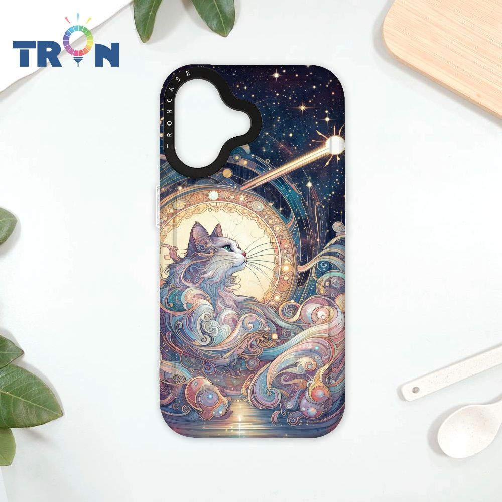  TRON iPhone 16 夏夜流星與貓 太空殼 透白款 手機殼