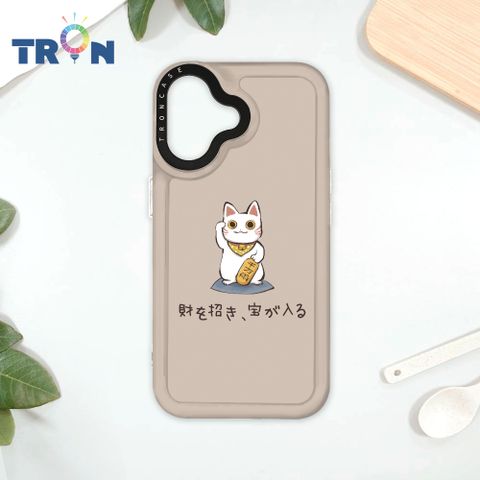 TRON iPhone 16 俄羅斯方塊招財貓經典系列 太空殼 透白款 手機殼