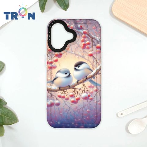 TRON iPhone 16 莓果雪之妖精銀喉長尾山雀 太空殼 透白款 手機殼