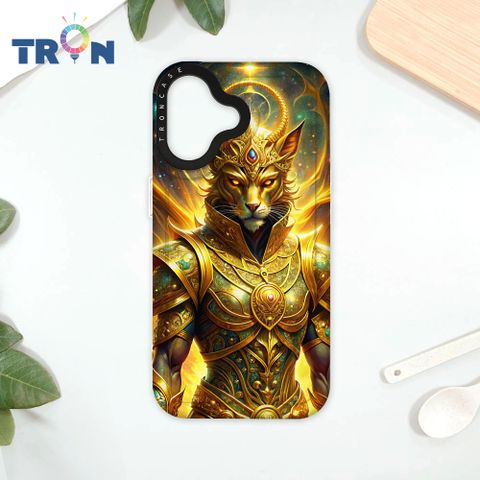 TRON iPhone 16 身披金甲的貓 太空殼 透白款 手機殼