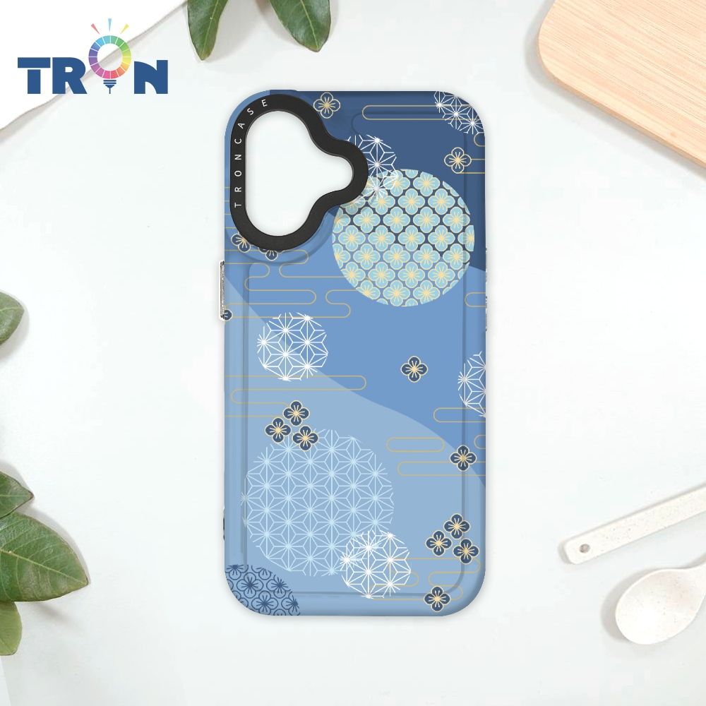  TRON IPhone 16 日系和風圓點散花系列 太空殼 透黑款 手機殼