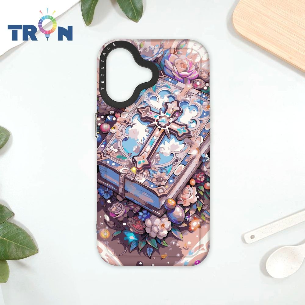  TRON IPhone 16 十字架華麗金光閃閃 太空殼 透黑款 手機殼