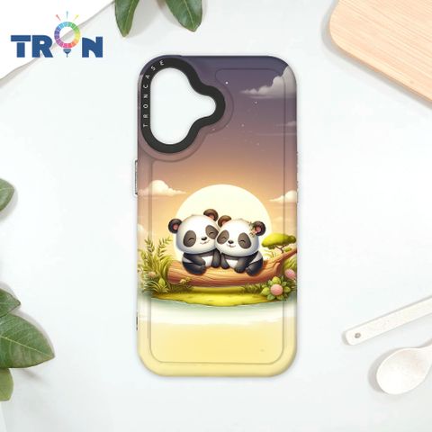 TRON IPhone 16 可愛萌熊貓 太空殼 透黑款 手機殼