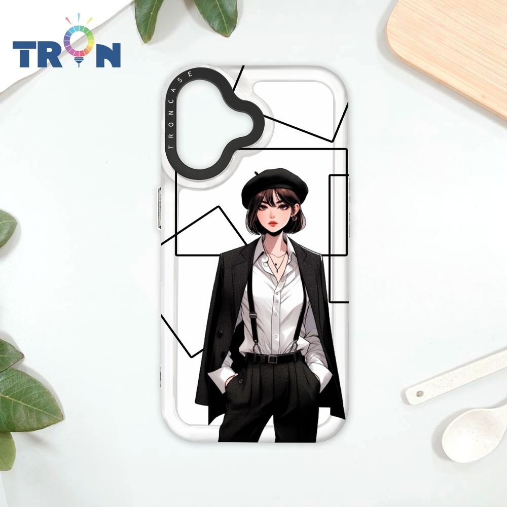  TRON IPhone 16 雜誌風女孩 太空殼 透黑款 手機殼