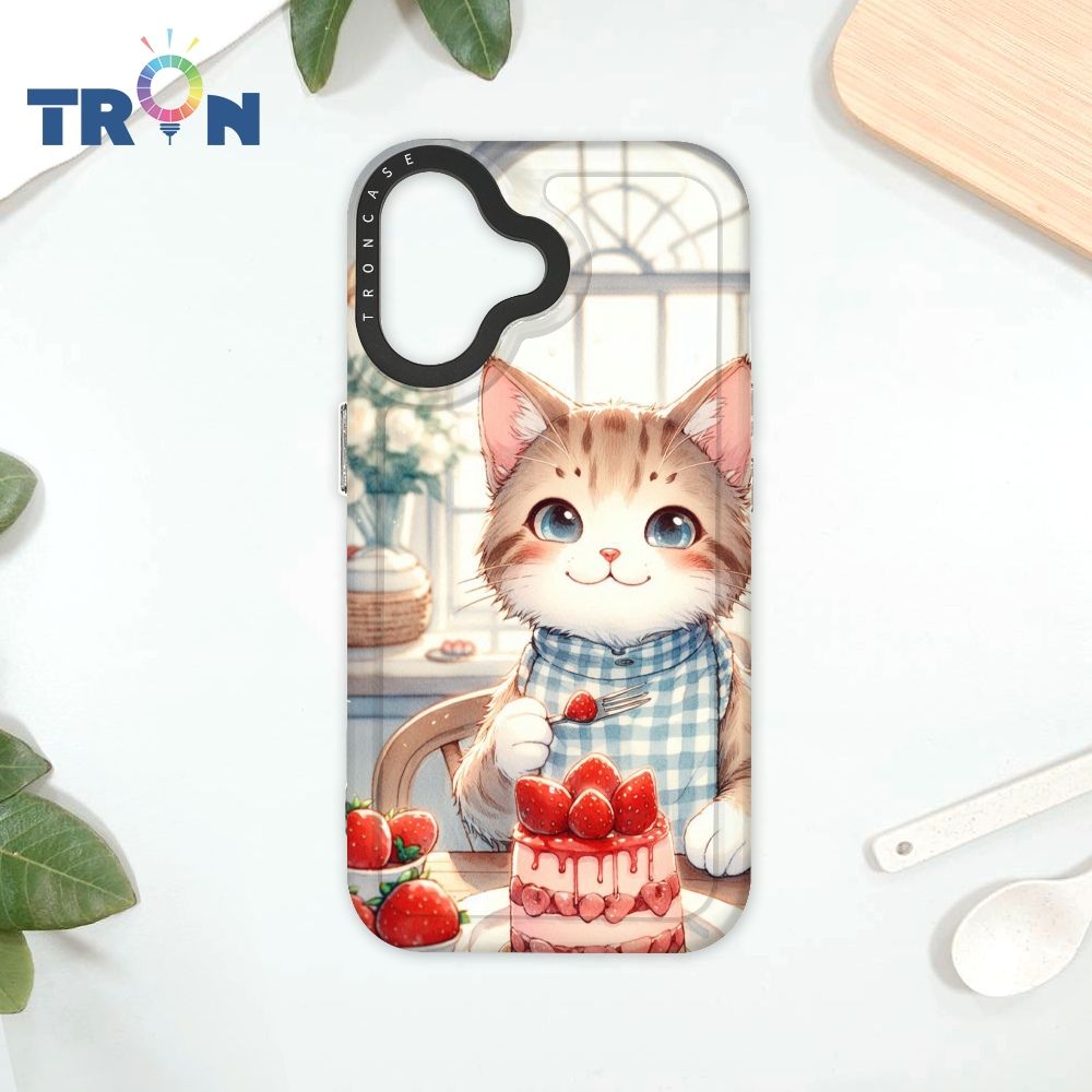  TRON IPhone 16 貓咪美食評鑑家 太空殼 透黑款 手機殼