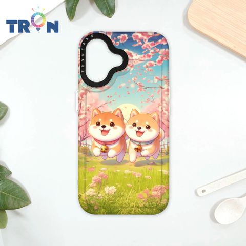 TRON iPhone 16 櫻花柴犬系列 太空殼 透白款 手機殼